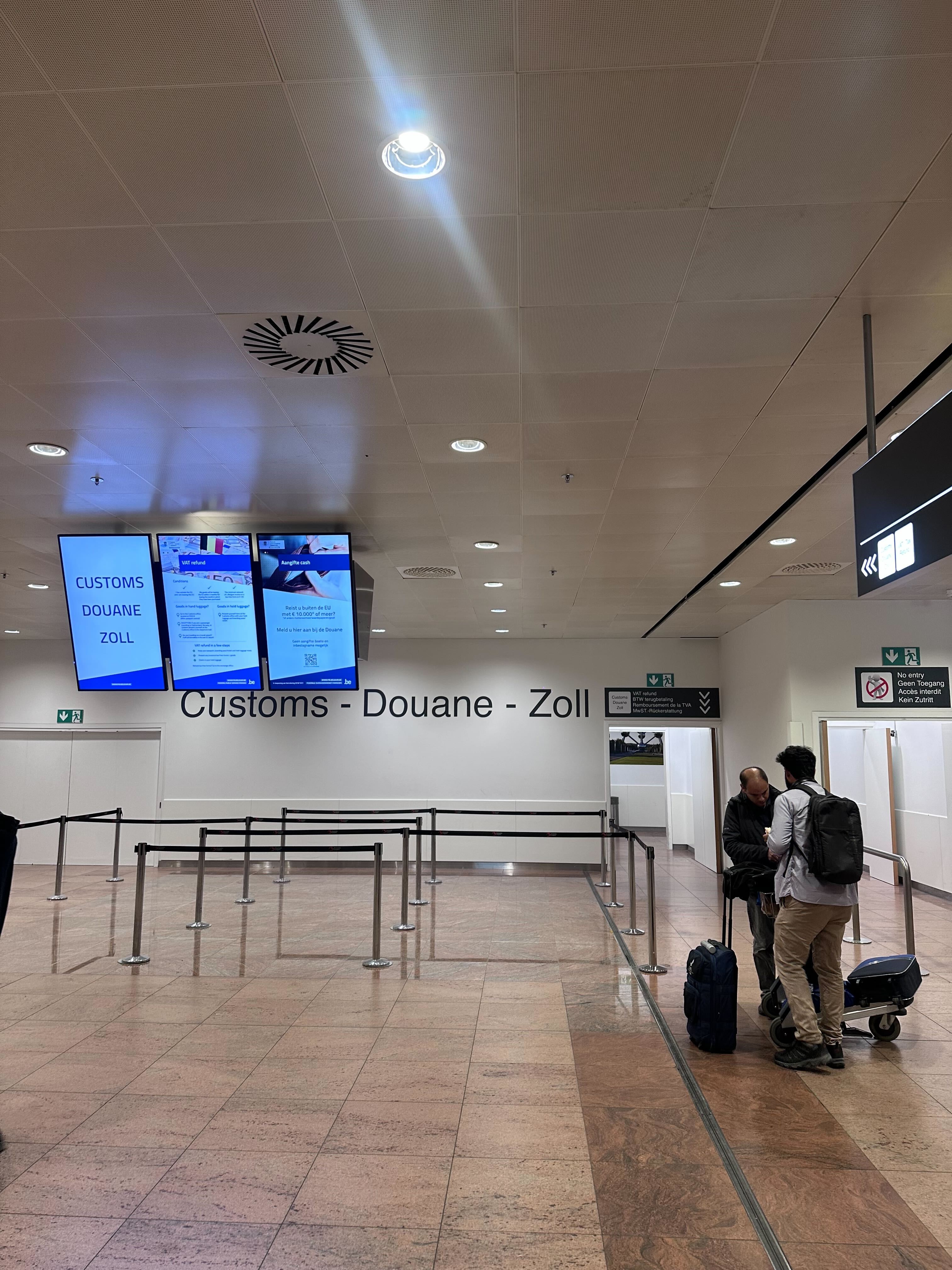 Customs office in the Departures Hall